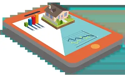 Digital property ownership records illustration