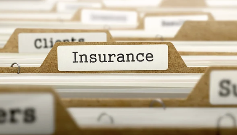 Insurance sign on a folder - 1 (800) 880-7954